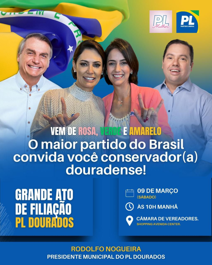 O maior partido do Brasil convida douradenses para ato de filiação neste sábado