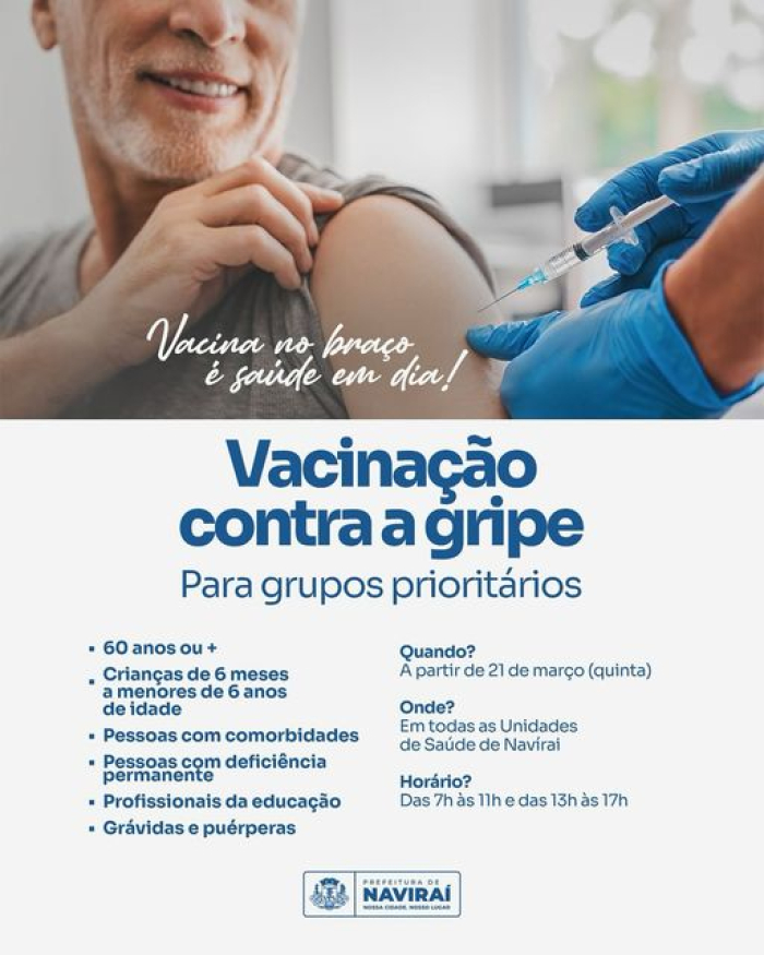 Naviraí: vacinação contra gripe já teve inicio 